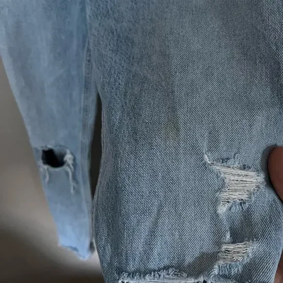 AGOLDE Riley High Rise Straight Crop Light Wash Size 26 casual ankle button fly - Picture 4 of 8